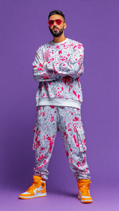 ชุดเซ็ตเสื้อฮู้ดดี้ทรงหลวมแบบสวมใส่สบาย กางเกงจ็อกเกอร์ขายาวผ้าฟลีซ สำหรับผู้ชาย สไตล์สตรีทแวร์ฤดูหนาว ชุดวอร์มผ้าฟลีซทรงหลวม - Product Image 5