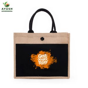 Bolsa de compras reutilizable y ecológica con logotipo y tamaño personalizados, hecha de yute para supermercados y centros comerciales. - Product Image 5
