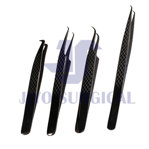 Pinzas antiestáticas de acero inoxidable negro con punta de precisión, aplicador Manual de pestañas para extensión de pestañas - Product Image 5