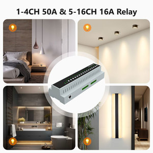 Module de contrôle de pièce intelligent Tuya <span class=keywords><strong>WiFi</strong></span> 16 canaux, module de commutation sur rail DIN, contact sec RS485, <span class=keywords><strong>relais</strong></span> 50A, RCU hôtelier PST-PN16-EA - Product Image 4