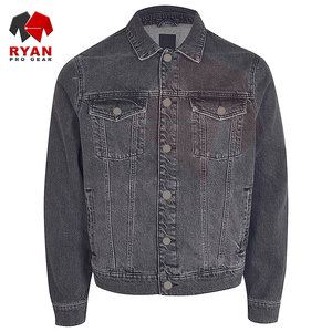 Veste en jean pour hommes, logo personnalisé, impression, broderie, OEM ODM, couleur unie, veste décontractée, fournisseur en gros - Product Image 4