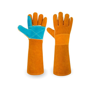 Guantes de cuero de manga larga a prueba de mordeduras para el cuidado de animales, guantes de protección para entrenamiento de serpiente y gato - Product Image 1