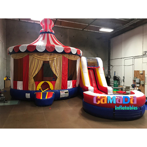 Castle Circus Themed Jumping Castle Bouncing Bouncer Chateaux Gonflables Casa de rebote de payaso inflable comercial con tobogán - Product Image 4