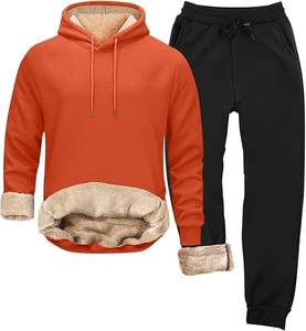 Survêtement en molleton de coton toutes saisons Ensemble sweat à capuche et pantalon confortables Gym Training Wear - Product Image 1