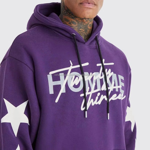 Survêtement d'hiver pour hommes en gros logo bouffant personnalisé, polaire épaisse, motif solide, tissu respirant - Product Image 2