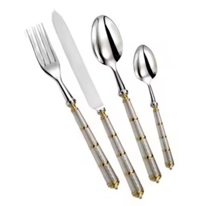 Nouvel ensemble de couverts jetables vaisselle en acier inoxydable pour mariage d'hôtel et service de nourriture ustensiles en acier miroir pour manger - Product Image 5