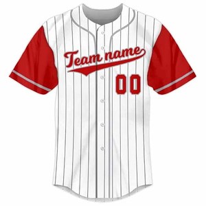 Custom Manufactured Unisex Baseball Jersey Short Sleeve Solid Digital Print Four-Way Stretch Breathable Quick Dry 100% Sports - Product Image 2