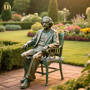 Personalizzato famoso bronzo a grandezza naturale di <span class=keywords><strong>Albert</strong></span> <span class=keywords><strong>Einstein</strong></span> statua celebrità seduta scultura per la decorazione del parco della scuola - Product Image 5