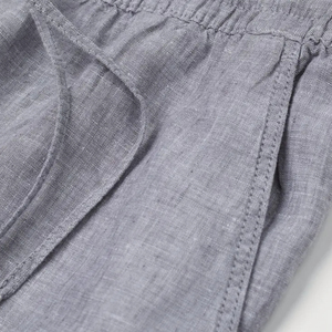 Pantalones de pierna ancha informales holgados con cordón para mujer, pantalones de entrenamiento para correr, pantalones hasta el tobillo de algodón y lino - Product Image 2