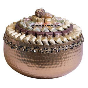 Tazón de Chocolate Chapado en Oro, Tazón de Dulces de Diseño Hecho a Mano de Alta Calidad, Forma Redonda, Nuevo y Elegante Tazón de Chocolate de Lujo - Product Image 2