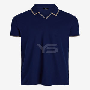 Polo en jersey respirant pour homme Motif solide ODM Fourniture Méthode de tissage teint uni - Product Image 1