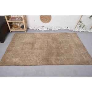 Alfombra de retazos de lana Beige Vintage hecha a mano para área grande 4x6 pies Rectángulo Pasillo Entrada Alfombras de piso Respaldo de látex Poliéster - Product Image 3