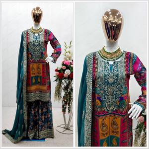 Perfecto para ropa nupcial y de fiesta | Conjunto sharara Kurta | traje Sharara - Product Image 2