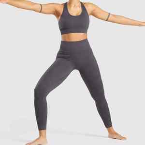 À la mode Conception Personnalisée Femmes Gym Fitness Yoga Ensembles Top Vente 2Pcs Haute Stretch Respirant Matériel Meilleur Vendeur - Product Image 6