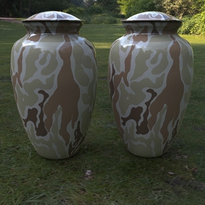 Urnas de cremación de camuflaje gris Premium con bolsa de terciopelo gratis L MAX B EXPORTACIONES - Product Image 1