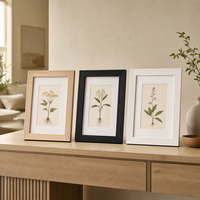 Cadre en bois avec verre acrylique, support de table vertical, tailles 3.5*5", 4*6", 5*7", 6*8", 8*10", A4, cadre photo en bois personnalisable OEM, vente en gros pour mur