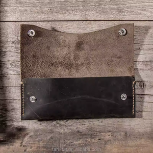 Portefeuille en cuir véritable Crazy Horse de qualité supérieure, couleur unie, vente en ligne - Product Image 6