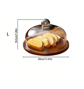 Hot Selling Wood Dessert Cake Display Dome Handicrafts <b>Wedding</b> Tableware Wooden Cake Server Dome - Product Image 4