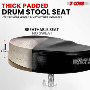 5 Core Drum Throne 4 <b>Padded</b> Guitar <b>Stool</b> Drummer Chair Adjustable Musician Seat - Product Image 2