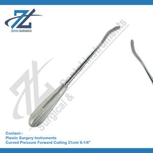 Conjunto de instrumentos quirúrgicos de 21cm y 8-1/4 ", escofina de Nariz de corte frontal de presión curvada para cirugía plástica, hecho en Pakistán, de 2 a pulgadas - Product Image 2