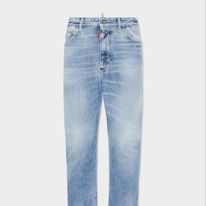 Jeans de Mezclilla Lavados con Ácido para Hombre, 100% Algodón, Transpirables y Lavables, Ropa Casual de Invierno/Primavera - Product Image 1