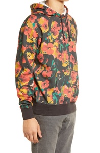 Sudadera con capucha con estampado de flores unisex para mujer, ropa de abrigo con estampado de sublimación personalizada, a la moda cuello con capucha, novedad - Product Image 3