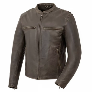 Chaqueta Bomber de Cuero SCOTTIE para Hombre - Chaqueta Casual con Cierre, Lavada, Recubierta, de Nailon Ecológico No Tejido, para Otoño - Product Image 3