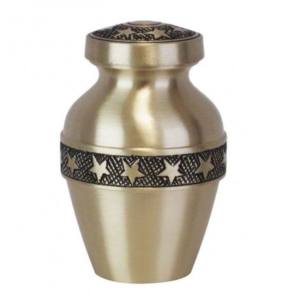 Urna de recuerdo de cremación de latón, urna de recuerdo de cremación funeraria de metal con acabado azul para cenizas humanas - Product Image 5