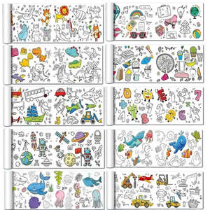 Ensemble de rouleaux de dessin éducatifs pour enfants certifiés EN71, papier pour graffitis et peinture - Product Image 4