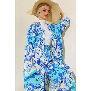 Kimono 2 Pièces à Motif Ethnique Turquoise - Product Image 2