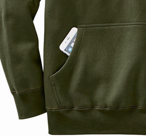 Sweat à capuche tricoté en coton 180GSM unisexe avec fermeture éclair incurvée personnalisée brodée Hip Hop pull surdimensionné décontracté pour hommes sweatshirts décontractés - Product Image 4