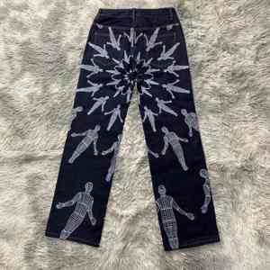 Jean pour homme personnalisé 100% coton, coupe droite, taille mi-haute, imperméable, coupe-vent, écologique, avec logo à la taille - Product Image 5