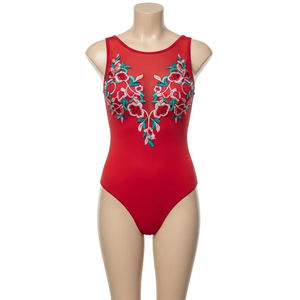 บอดี้สูทผ้าไนล่อนสแปนเด็กซ์ปักด้วยมือขนาดพลัสไซส์ผ้าสแปนเด็กซ์เนื้อนุ่มดีไซน์ทรงเข้ารูปสำหรับการเต้นทุกวัน - Product Image 4