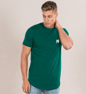 Camiseta de algodón 100% en blanco de verano, venta al por mayor, logotipo de marca personalizado, bordado, estampado, dobladillo curvo Delgado, camiseta para hombre - Product Image 5