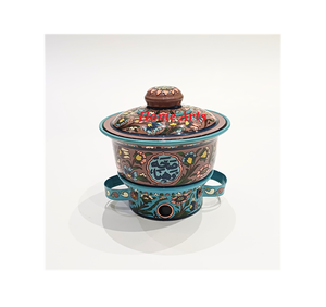 Plato de frotamiento de buffet de comida de diseño atractivo en acero inoxidable y plato de frotamiento de trabajo Meena para uso en bodas - Product Image 2