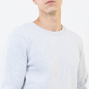 Autumn Winter Men's 100% Cotton Solid Fleece 3D Embroidery Anti-Pilling Streetwear Custom Sweatshirt - Product Image 4