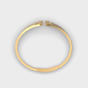 IGI Certified Multi-Row Baguette / Princess & Round Diamond Designer <b>Bracelet</b> in 18K White / Rose & Yellow Gold - Product Image 4