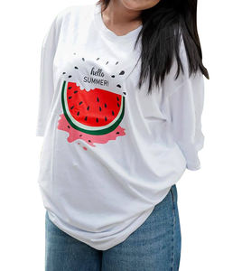 Camiseta Holgada de Mujer al por Mayor, de Primera Calidad, Suave y Cómoda, con Hombros Caídos, Diseño Personalizado Estampado, 100% Algodón Transpirable - Product Image 6