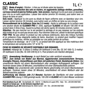 Cire liquide naturelle FILA CLASSIC pour sols en marbre 1L – Facile d'entretien, brillance protectrice pour terracotta et pierre naturelle - Product Image 3