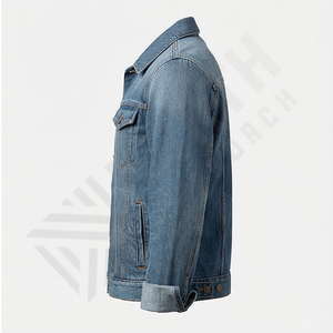 Veste en jean classique à manches longues pour homme, résistante, avec boutons, tendance, motif décoratif pour la saison printanière - Product Image 3