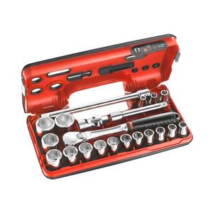 Jeu de douilles métriques Facom DBOX 6 points 1/2'' avec cliquet SL.161, ensemble de 21 pièces - Product Image 1