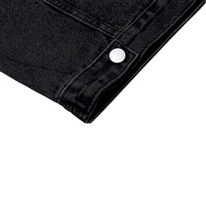 Chaqueta vaquera holgada de manga larga para hombre para decoración de botones con bolsillos laterales, ropa informal Vintage, chaqueta vaquera - Product Image 3