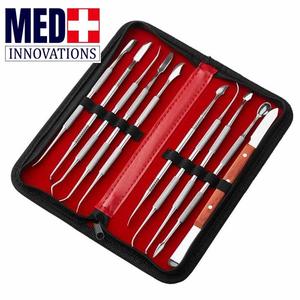 Med Innovation 10 PCS Dental Waxing Instruments Set Manual Power Stainless Steel <b>Wax</b> Carving Tools Surgical Instruments Case - Product Image 3