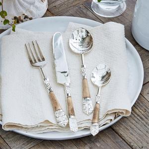 Juego de Cubiertos de acero inoxidable con asas de forja a mano, acabado plateado para el hogar y la boda, juego de cubiertos para comer - Product Image 4