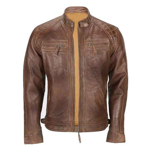 แจ็กเก็ตหนังสำหรับผู้ชายเสื้อแจ็กเก็ตวิ่งแบบมีซิปสำหรับผู้ชายเสื้อแจ็คเก็ตลำลองออกแบบโลโก้ได้ตามต้องการ - Product Image 5