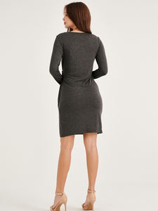 Elegante A-Line Midi Longitud Pull over Vestido para Mujeres Embarazadas Casual Vestidos Cortos Moda Verano Maternidad Ocasión Madres - Product Image 2