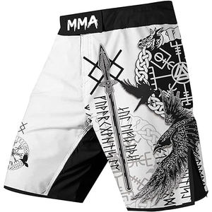 Pantalones cortos de entrenamiento MMA de tallas grandes para hombre al por mayor, pantalones cortos de boxeo sublimados personalizados con patrón sólido, impresión Digital con etiqueta privada - Product Image 5