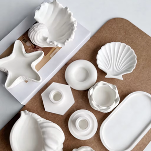 Plateau organisateur de table en ciment blanc pour l'affichage d'accessoires et la décoration de la maison, design minimaliste en béton fabriqué au Vietnam - Product Image 1