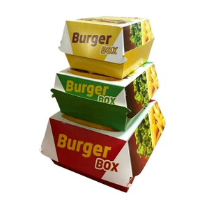 Caja de Papel para Hamburguesas Impresa Personalizada, Caja Plegable para Comida para Llevar, Caja para Hamburguesas Reciclable de Papel Recubierto - Product Image 4