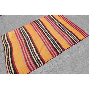 Tradicional rojo naranja 4,2X6,2 pies alfombra de lana de área grande Vintage turco Patchwork látex nuevo 10mm rectángulo pasillo habitación alfombras - Product Image 2